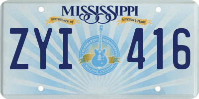 MS license plate ZYI416