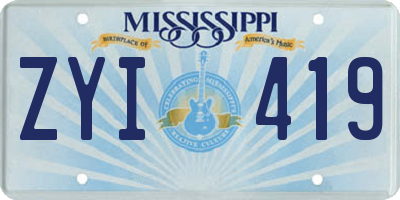 MS license plate ZYI419