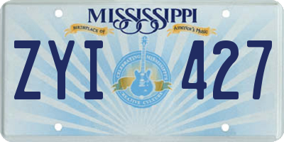 MS license plate ZYI427