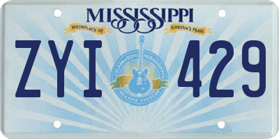 MS license plate ZYI429