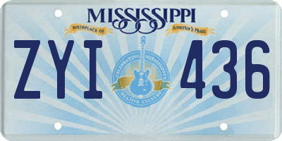 MS license plate ZYI436