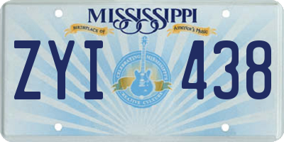 MS license plate ZYI438