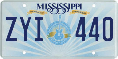 MS license plate ZYI440