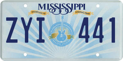 MS license plate ZYI441
