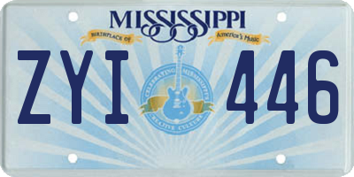 MS license plate ZYI446