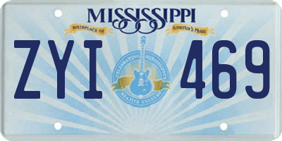 MS license plate ZYI469