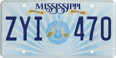 MS license plate ZYI470