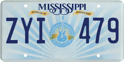 MS license plate ZYI479
