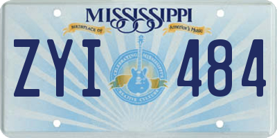 MS license plate ZYI484