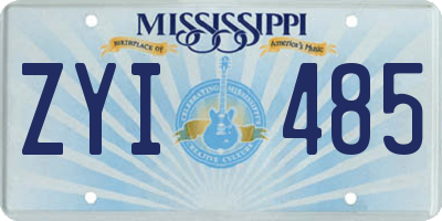 MS license plate ZYI485