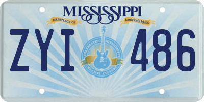 MS license plate ZYI486