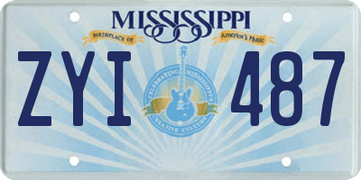 MS license plate ZYI487