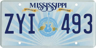 MS license plate ZYI493
