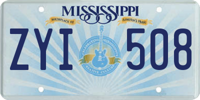MS license plate ZYI508