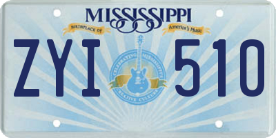 MS license plate ZYI510