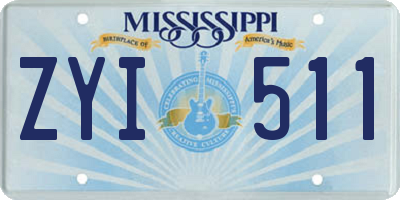 MS license plate ZYI511
