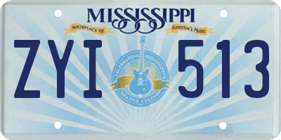 MS license plate ZYI513