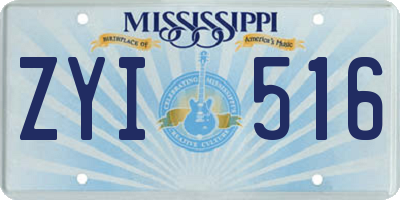 MS license plate ZYI516