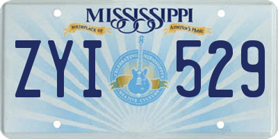 MS license plate ZYI529