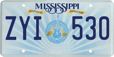MS license plate ZYI530