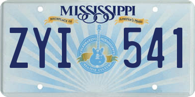 MS license plate ZYI541