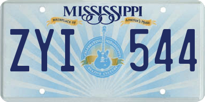 MS license plate ZYI544