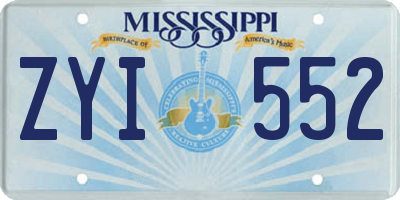 MS license plate ZYI552