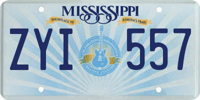 MS license plate ZYI557