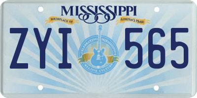 MS license plate ZYI565