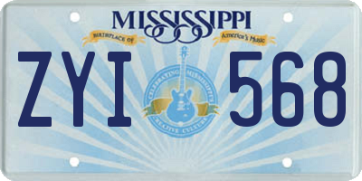 MS license plate ZYI568