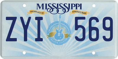 MS license plate ZYI569