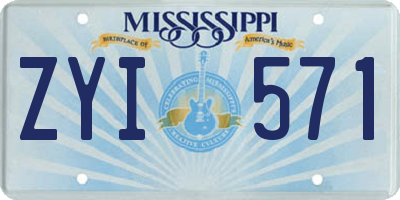 MS license plate ZYI571