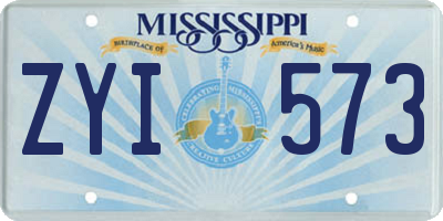 MS license plate ZYI573