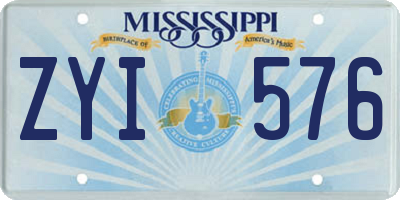 MS license plate ZYI576
