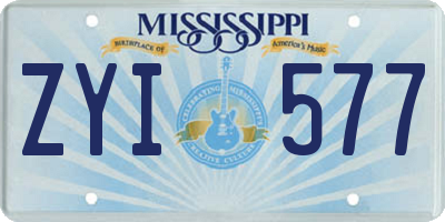 MS license plate ZYI577