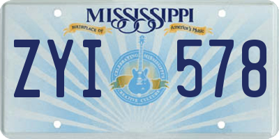 MS license plate ZYI578