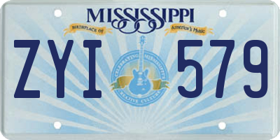 MS license plate ZYI579