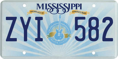 MS license plate ZYI582