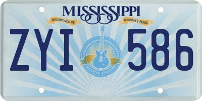 MS license plate ZYI586
