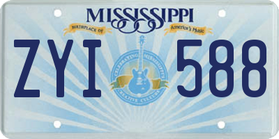 MS license plate ZYI588