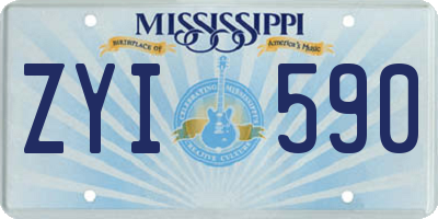 MS license plate ZYI590