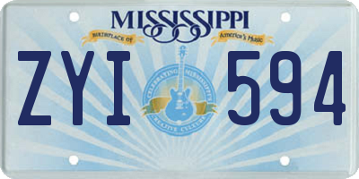MS license plate ZYI594