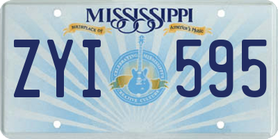 MS license plate ZYI595