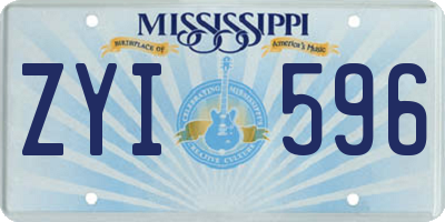 MS license plate ZYI596