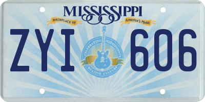 MS license plate ZYI606