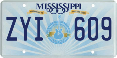 MS license plate ZYI609