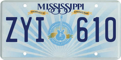 MS license plate ZYI610