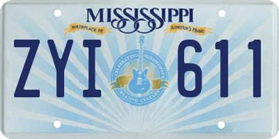 MS license plate ZYI611