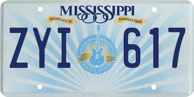 MS license plate ZYI617