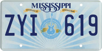MS license plate ZYI619